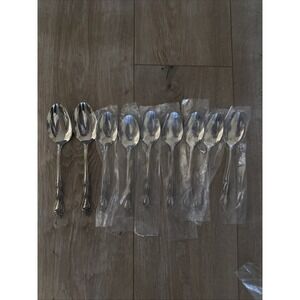 Vtg NEW  11‎ Imperial Flatware Fleurette Oval Soup Place Spoons Serving Spoons